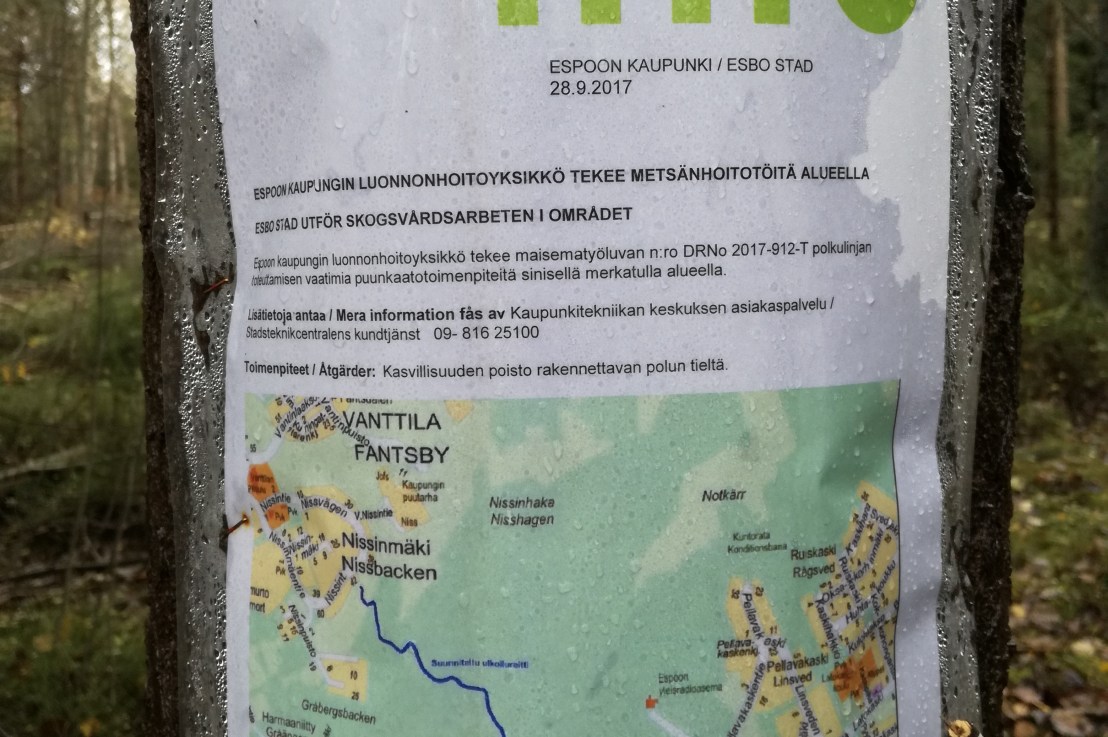 Harmaakallion ulkoilureitti tarvitsee aikalisän