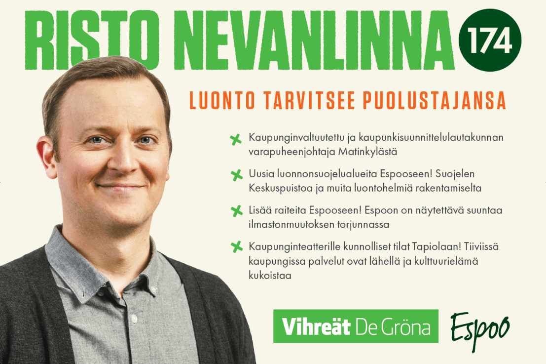 Olen ehdolla numerolla&nbsp;174